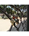 Alphabey Brass Oxidised fish orange Earrings For Women